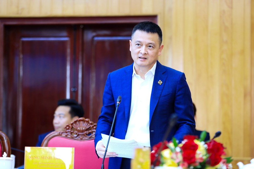 Chủ tịch HĐQT Sun Group Đặng Minh Trường tại buổi làm việc với UBND tỉnh Lâm Đồng ngày 17/3. Nguồn ảnh: Báo Lâm Đồng