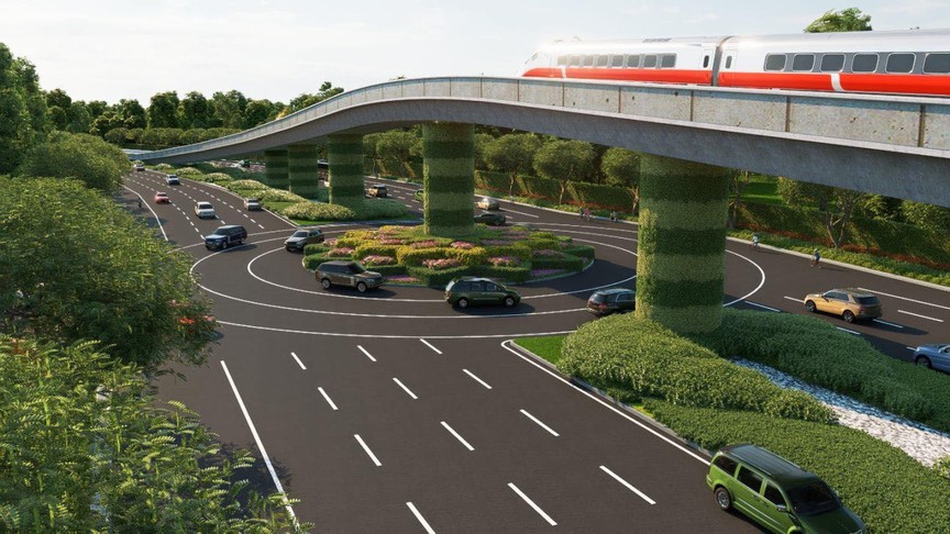 Phối cảnh tuyến tàu điện đô thị. Nguồn ảnh: Sun Group