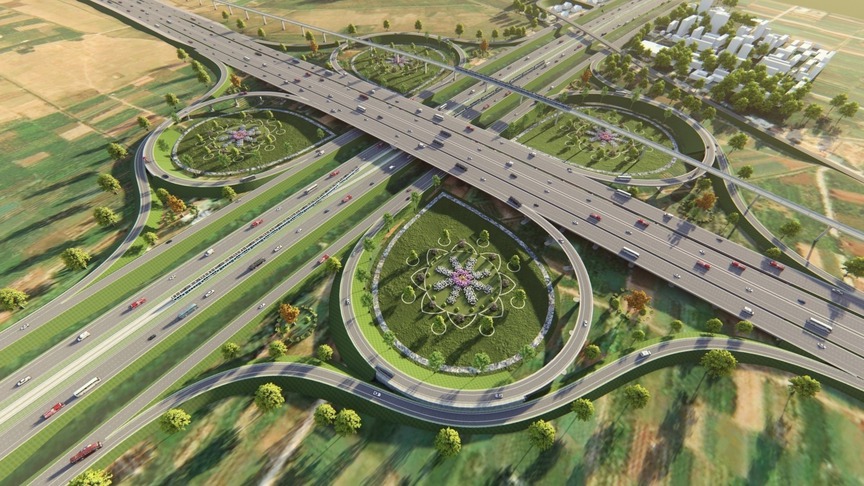Phối cảnh tuyến Vành đai 4 Vùng Thủ đô. Nguồn ảnh: Internet Phối cảnh tuyến Vành đai 4 Vùng Thủ đô. Nguồn ảnh: Internet
