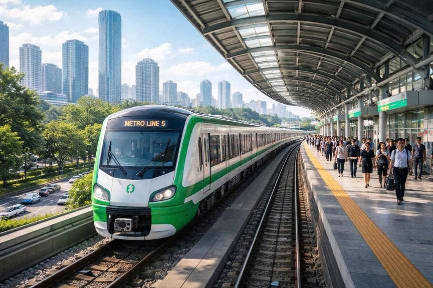 Tuyến đường sắt đô thị số 5 (Văn Cao - Ngọc Khánh - Láng - Hòa Lạc) đã được khởi công vào ngày 19/12/2025. Ảnh minh họa Tuyến đường sắt đô thị số 5 (Văn Cao - Ngọc Khánh - Láng - Hòa Lạc) đã được khởi công vào ngày 19/12/2025. Ảnh minh họa