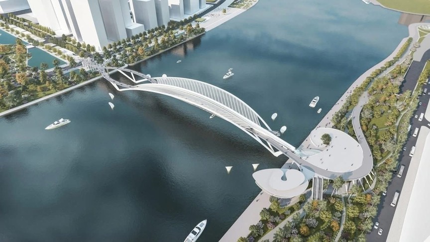 Lần đầu tiên Việt Nam có cây cầu nghìn tỷ với kiến trúc lá dừa độc đáo: Vòm thép được vận chuyển theo cách đặc biệt, tọa lạc tại TP giàu nhất cả nước- Ảnh 4.