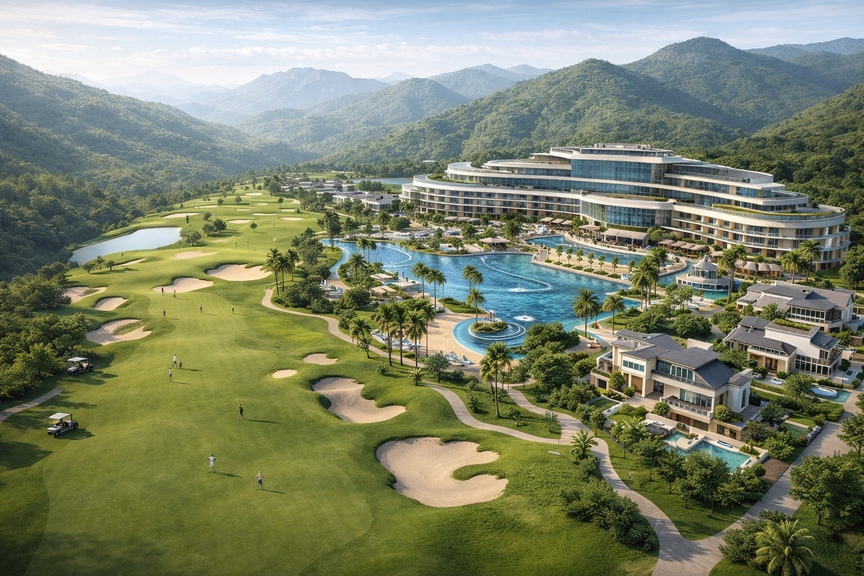 Khu nghỉ dưỡng sân golf nghìn tỷ quy mô hơn 75ha tại TP tương lai của Việt Nam có chuyển động mới- Ảnh 1. Khu nghỉ dưỡng sân golf nghìn tỷ quy mô hơn 75ha tại TP tương lai của Việt Nam có chuyển động mới- Ảnh 1.