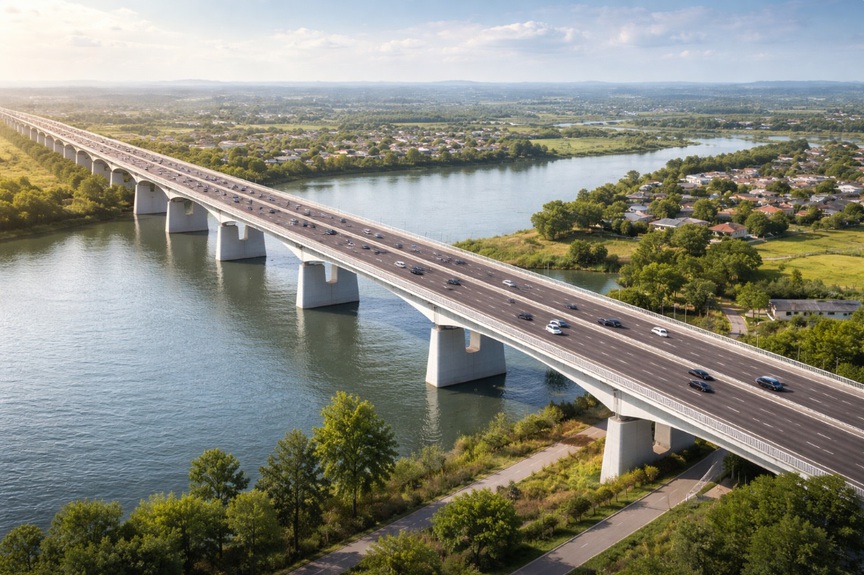 Cầu vượt sông quan trọng của tuyến đường Vành đai 4 - Vùng Thủ đô đón tin vui
- Ảnh 1.