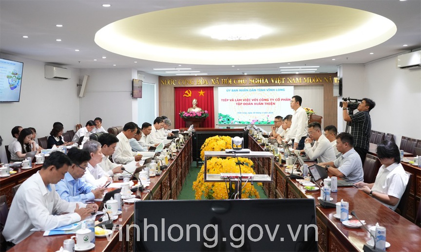 Hình ảnh tại buổi làm việc. Nguồn ảnh: UBND tỉnh Vĩnh Long