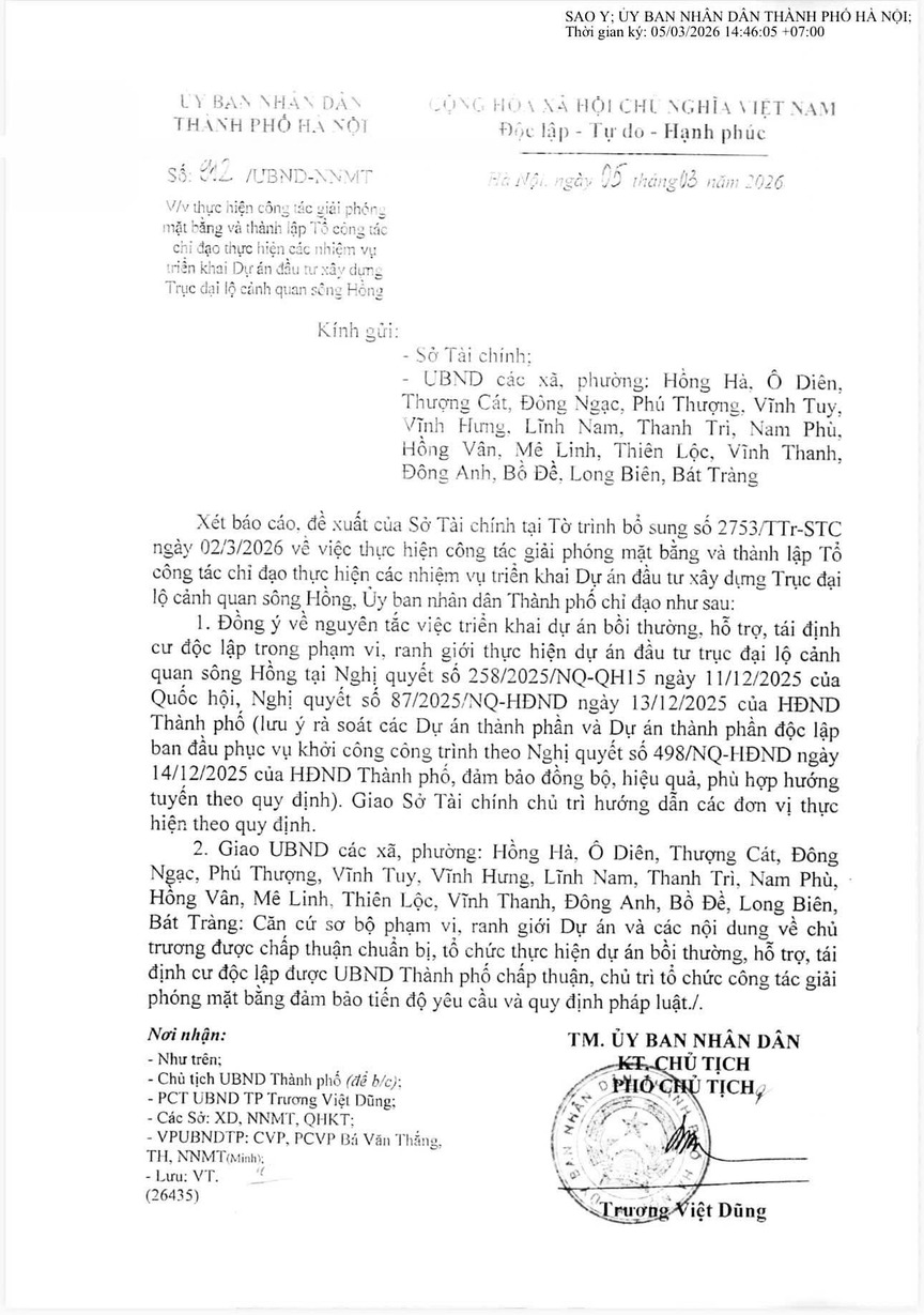 Chuyển biến mới nhất về siêu dự án trục đại lộ cảnh quan sông Hồng 855.000 tỷ- Ảnh 1.