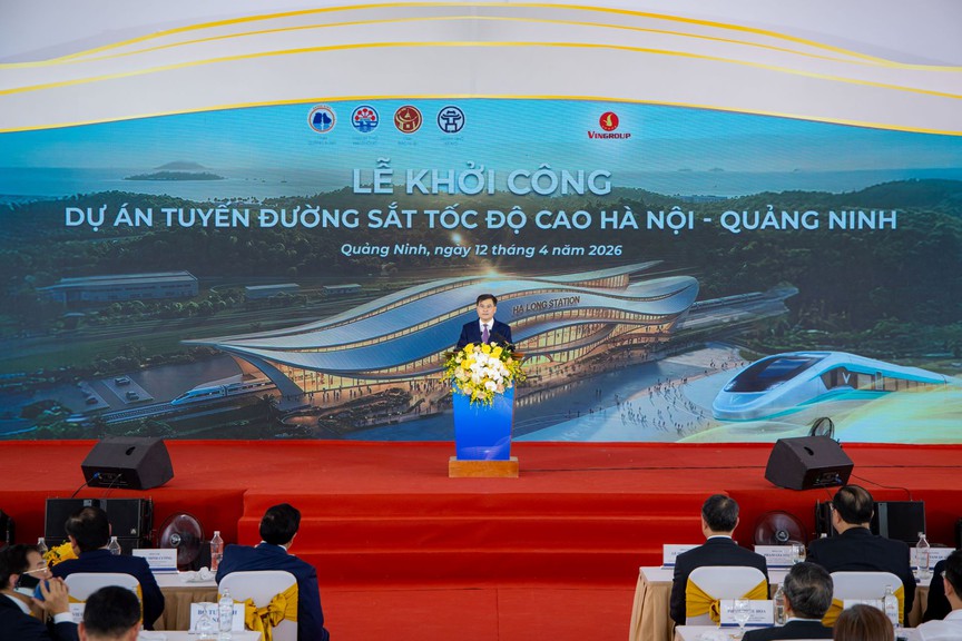 Vingroup khởi công dự án tuyến đường sắt tốc độ cao Hà Nội - Quảng Ninh- Ảnh 1.