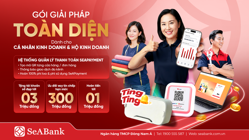 SeABank tung “combo” giải pháp toàn diện giúp hộ kinh doanh số hóa dòng tiền- Ảnh 1. SeABank tung “combo” giải pháp toàn diện giúp hộ kinh doanh số hóa dòng tiền- Ảnh 1.