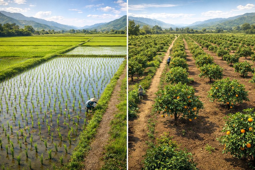 Từ nay, tự ý chuyển đất trồng lúa sang đất trồng cây lâu năm có thể bị phạt đến 30 triệu đồng- Ảnh 1. Từ nay, tự ý chuyển đất trồng lúa sang đất trồng cây lâu năm có thể bị phạt đến 30 triệu đồng- Ảnh 1.