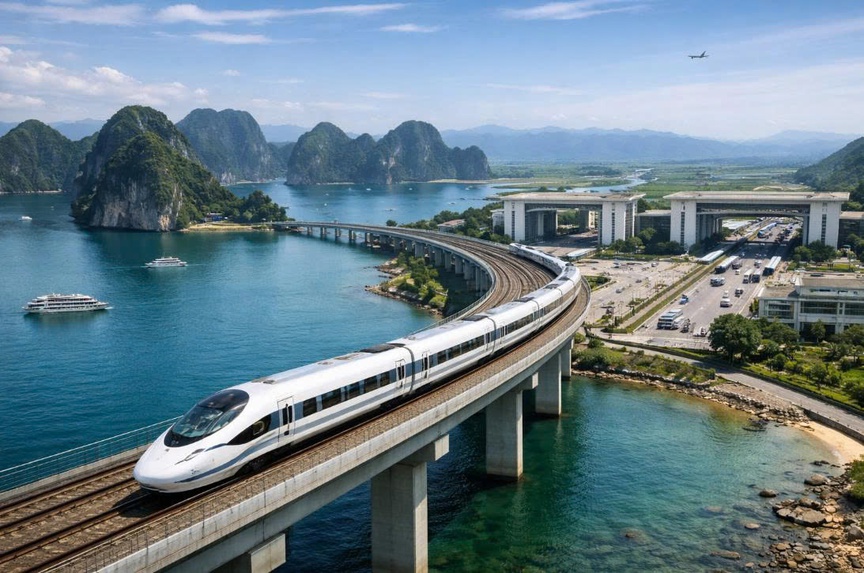 Tuyến đường sắt Móng Cái - Quảng Ninh - Hải Phòng. Ảnh minh họa