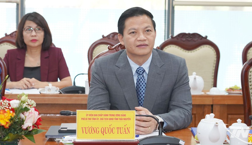 Chủ tịch UBND tỉnh Thái Nguyên tại buổi làm việc. Nguồn ảnh: UBND tỉnh Thái Nguyên