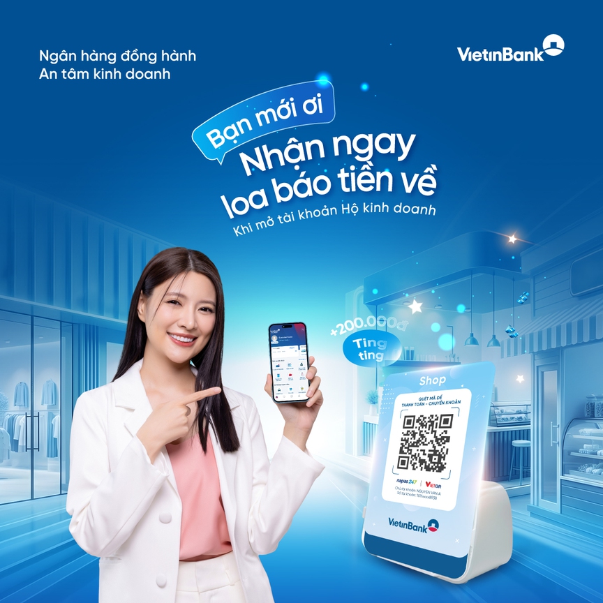 VietinBank tặng loa báo tiền về - đồng hành cùng hộ kinh doanh chuyển đổi số- Ảnh 1.
