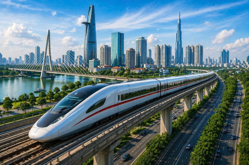 Tuyến đường sắt tốc độ cao Bắc - Nam. Ảnh minh họa