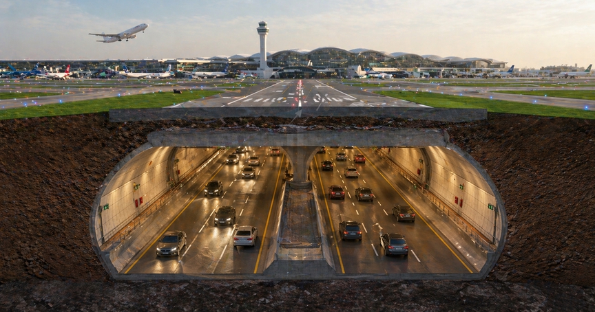 Đề xuất xây hầm 10.000 tỷ xuyên sân bay đầu tiên tại Việt Nam: Công trình phức tạp gỡ 'nút thắt' giao thông ngay giữa TP rộng nhất cả nước- Ảnh 2.