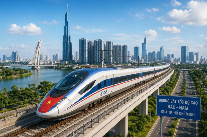 Đường sắt tốc độ cao Bắc - Nam qua TP. HCM. Ảnh minh họa