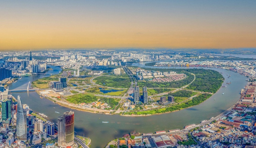 Khu đô thị mới Thủ Thiêm. Nguồn ảnh: Báo Dân Việt