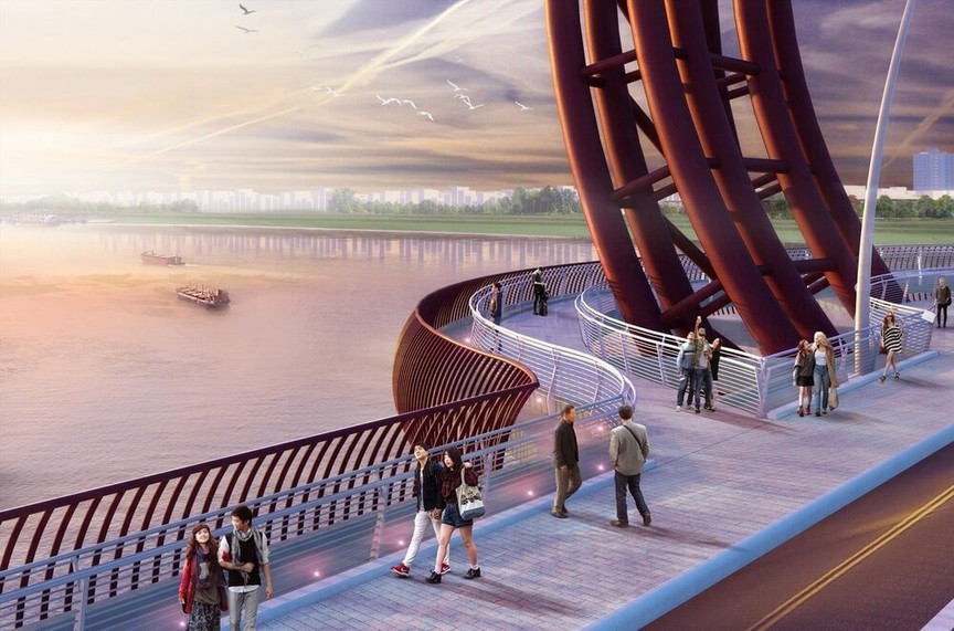 Việt Nam lần đầu tiên sở hữu cây cầu có kết cấu võng tự neo, là điểm nhấn kiến trúc tại khu kinh tế lâu đời bậc nhất cả nước- Ảnh 2.