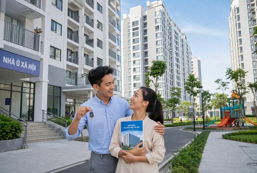 Kể từ này, vợ chồng có tổng thu nhập dưới 50 triệu đồng/tháng có cơ hội mua nhà ở xã hội. Ảnh minh họa