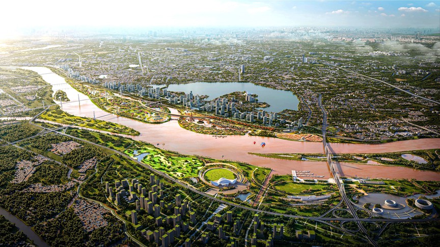 Phối cảnh dự án trục đại lộ cảnh quan sông Hồng. Nguồn ảnh: Hanoimoi.vn