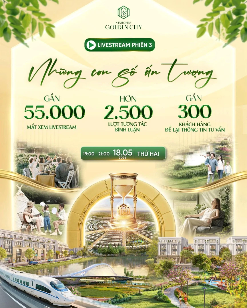 Hơn 55.000 lượt xem livestream: Minh chứng cho sức hút của dòng liền kề giá tốt tại Vinhomes Golden City- Ảnh 1.