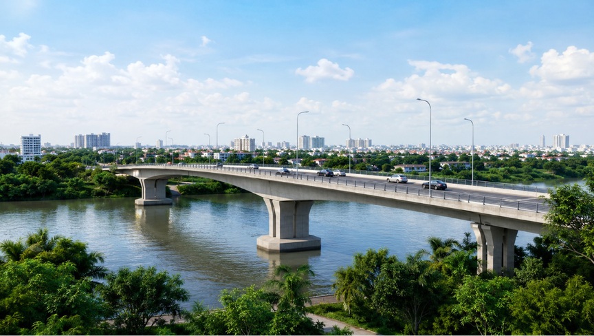 Thành phố giàu nhất Việt Nam sắp xây cầu mới hơn 1.100 tỷ kết nối nội đô, xóa bỏ cầu sắt tạm nay đã xuống cấp- Ảnh 1.