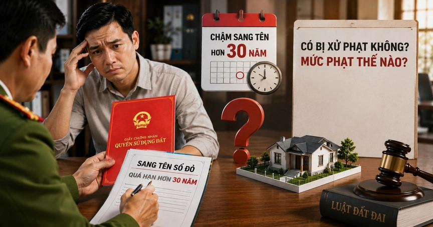Chậm sang tên sổ đỏ hơn 30 năm có bị xử phạt không, mức phạt thế nào?- Ảnh 1.