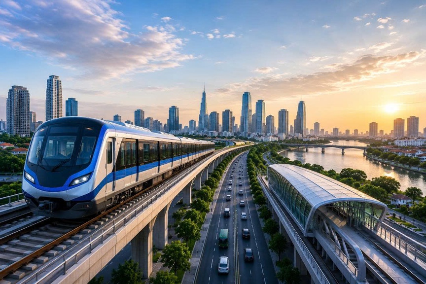 Tuyến Metro số 4 (Đông Thạnh - Hiệp Phước). Ảnh minh họa Tuyến Metro số 4 (Đông Thạnh - Hiệp Phước). Ảnh minh họa