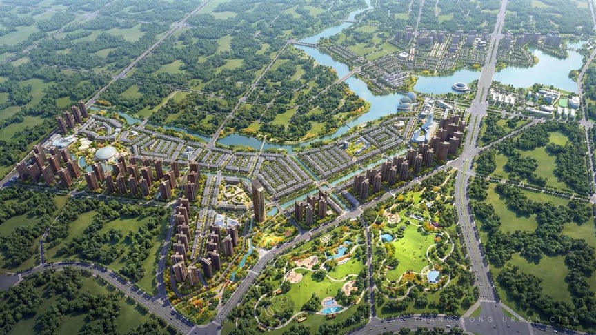 Phối cảnh dự án Khu đô thị đa mục tiêu Bắc Thăng Long Urban City. Nguồn ảnh: Handico