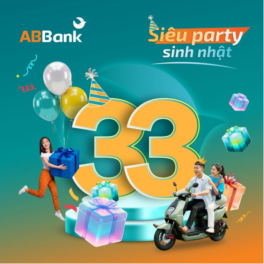 ABBank "mở hội" dịp sinh nhật 33 năm: Tặng 33 xe máy điện cùng hàng chục ngàn quà hấp dẫn cho khách hàng- Ảnh 1.
