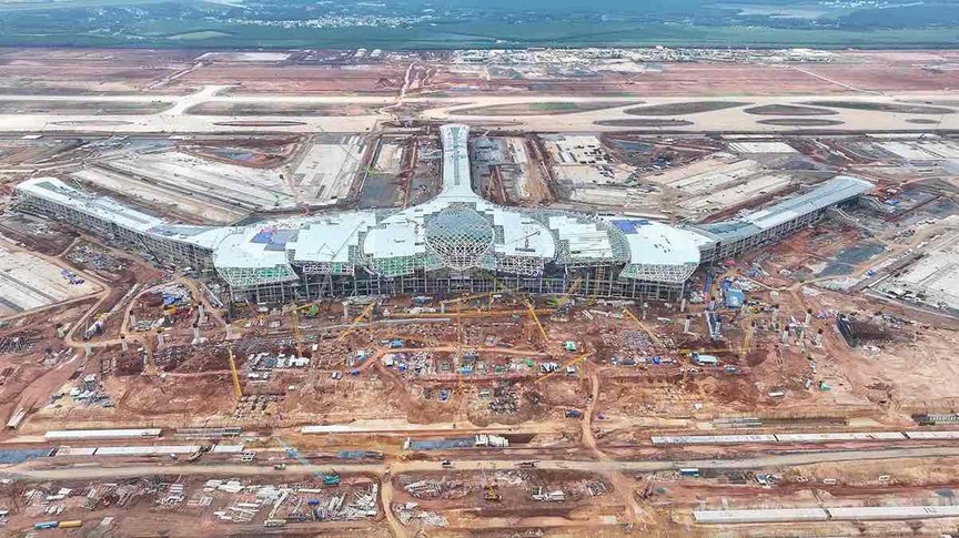 Công trường thi công sân bay Long Thành. Nguồn ảnh: Báo Lao Động