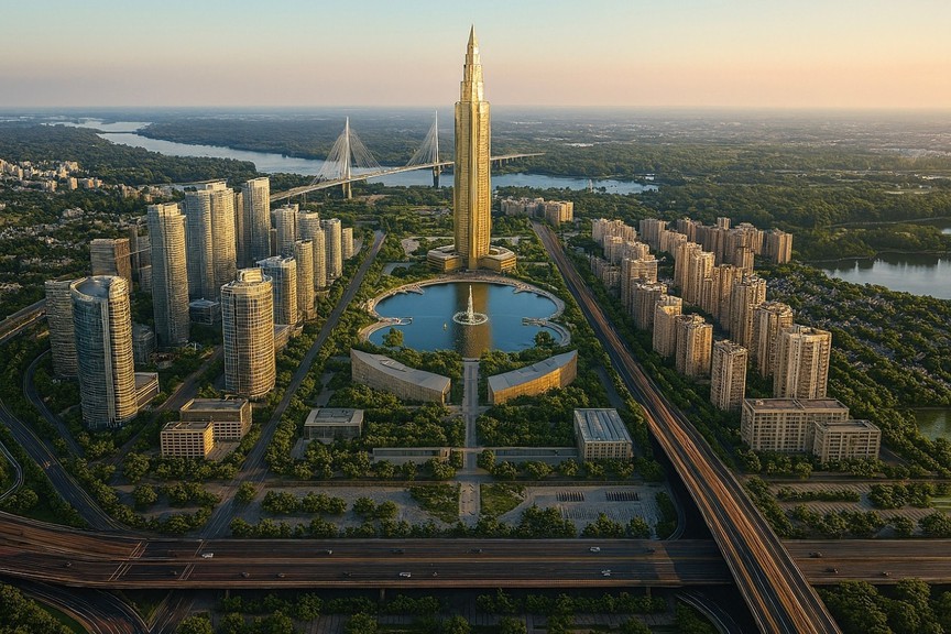 Việt Nam lần đầu tiên trong lịch sử sẽ có tháp chọc trời 108 tầng cao 639m cạnh cây cầu dây văng thép lớn nhất cả nước- Ảnh 3.
