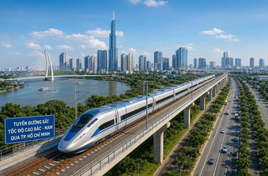 Tuyến đường sắt tốc độ cao Bắc - Nam qua TP. HCM. Ảnh minh họa Tuyến đường sắt tốc độ cao Bắc - Nam qua TP. HCM. Ảnh minh họa