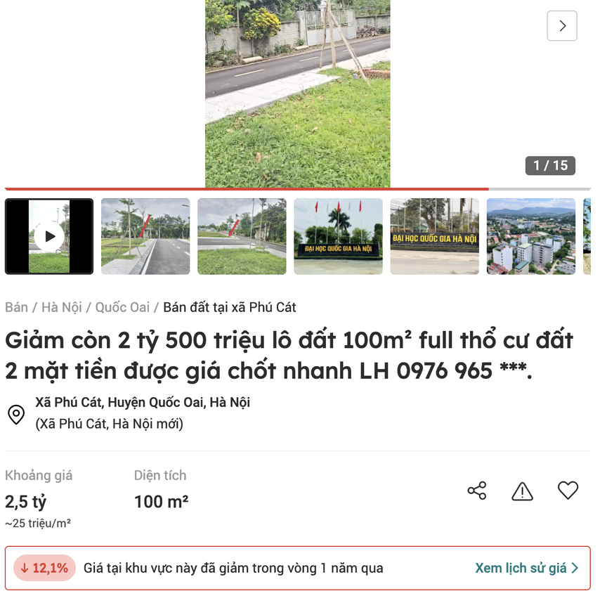 Đất nền vùng ven Hà Nội 'rớt giá', giảm sâu đến cả tỷ đồng - Ảnh 2.