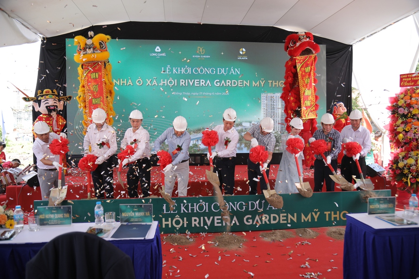 Khởi công dự án nhà ở xã hội Rivera Garden Mỹ Tho - Ảnh 1.