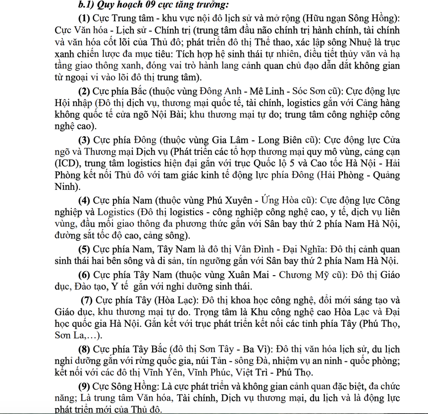 Hà Nội lần đầu 'vẽ lại' bản đồ phát triển 100 năm: Hình thành 9 cực tăng trưởng, giảm áp lực cho khu vực lõi - Ảnh 1.