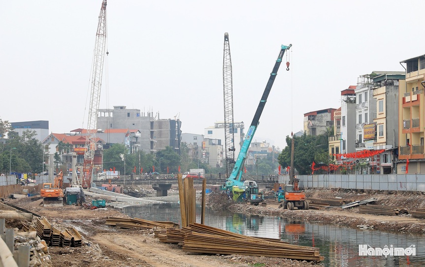 Một dự án chống ngập đang được thi công tại TP. Hà Nội. Nguồn ảnh