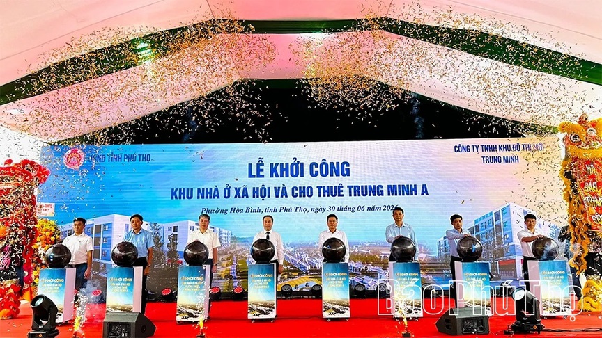 Phú Thọ: Khởi công dự án Khu nhà ở xã hội và cho thuê Trung Minh A - Ảnh 1.