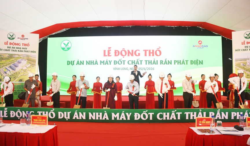 Hình ảnh tại lễ khởi công. Nguồn ảnh: Báo Vĩnh Long