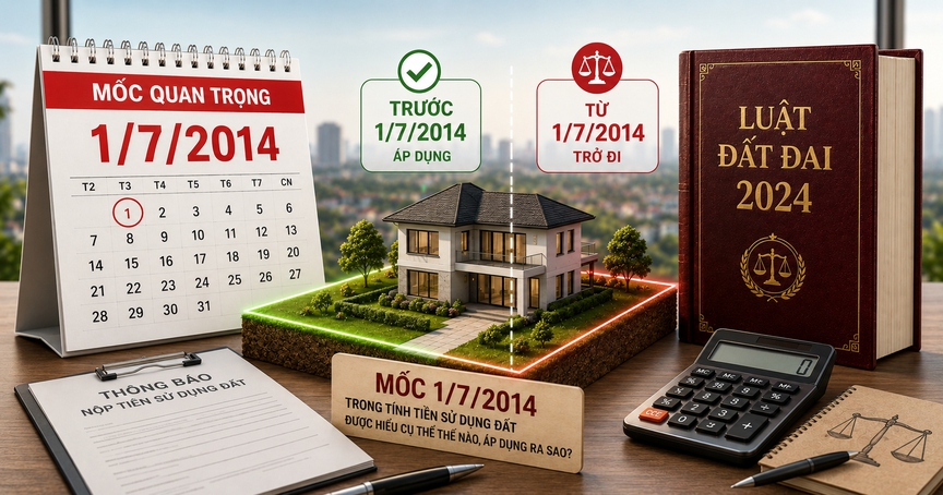 Mốc 1/7/2014 trong tính tiền sử dụng đất được hiểu cụ thể thế nào, áp dụng ra sao?- Ảnh 1.