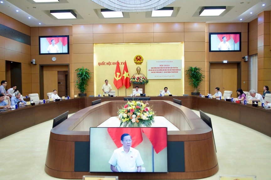 Phó Chủ tịch Quốc hội Nguyễn Hồng Diên chủ trì Hội thảo “Định hướng hoàn thiện thể chế pháp luật về đất đai, sửa đổi Luật Đất đai hướng đến mục tiêu giải phóng nguồn lực cho phát triển KT-XH trong kỷ nguyên mới” - Ảnh 3.