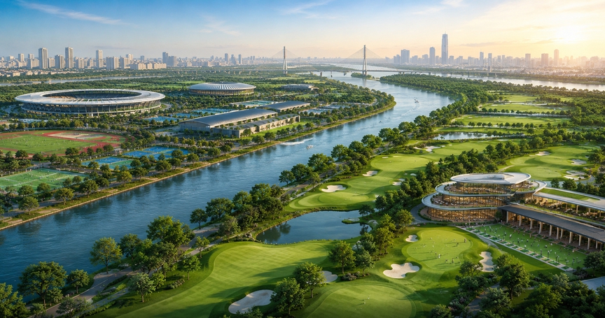 Quy hoạch Hà Nội 100 năm: Thủ đô định hình hệ sinh thái thể thao mới, lần đầu quy hoạch học viện golf ven sông - Ảnh 1.