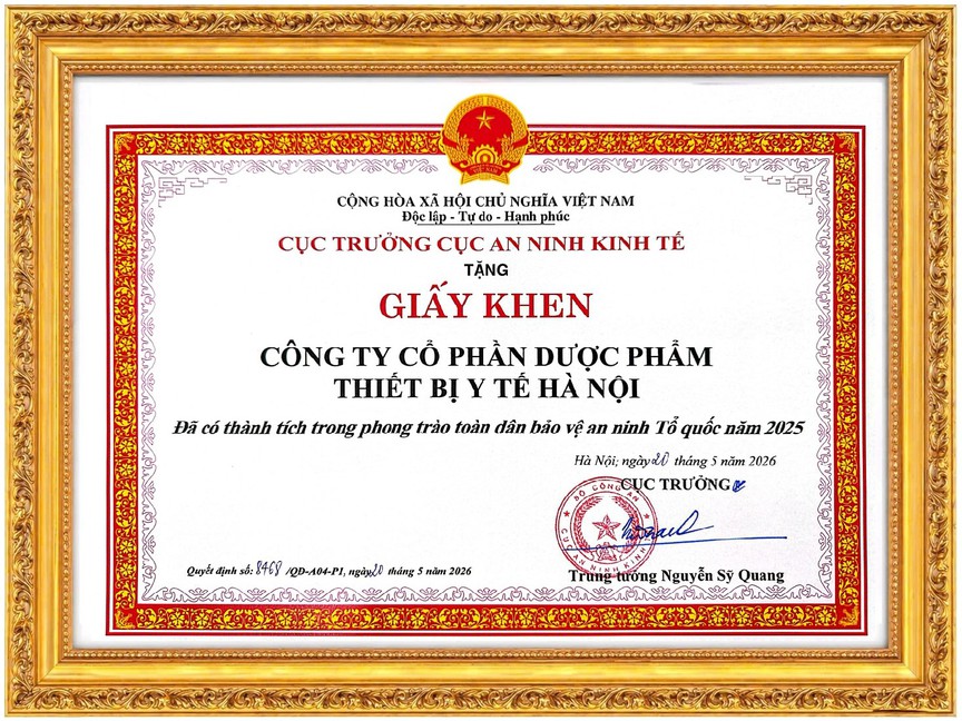 HAPHARCO vinh dự nhận Giấy khen của Cục An ninh Kinh tế - Bộ Công an - Ảnh 1.