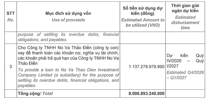 Novaland (NVL) dự kiến phát hành hơn 800 triệu cổ phiếu trị giá 8000 tỷ đồng để trả nợ - Ảnh 3.