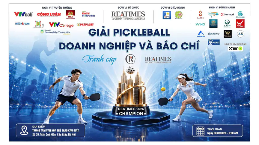 Lộ diện các bảng đấu Giải Pickleball Báo chí và Doanh nghiệp tranh cúp Reatimes 2026 - Ảnh 1.