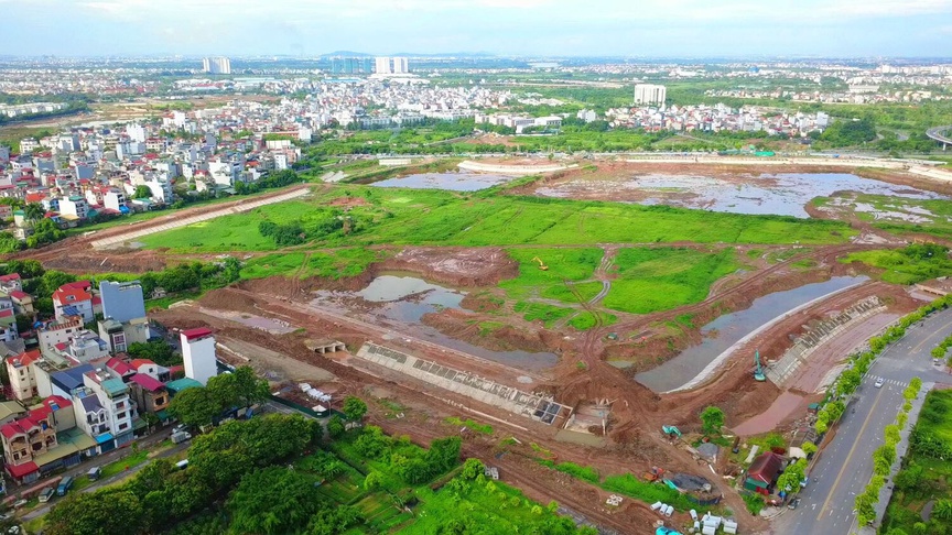 Hà Nội đào 'siêu hồ' gần 1.000 tỷ, tương lai giảm ngập lụt cho phía Đông- Ảnh 1.