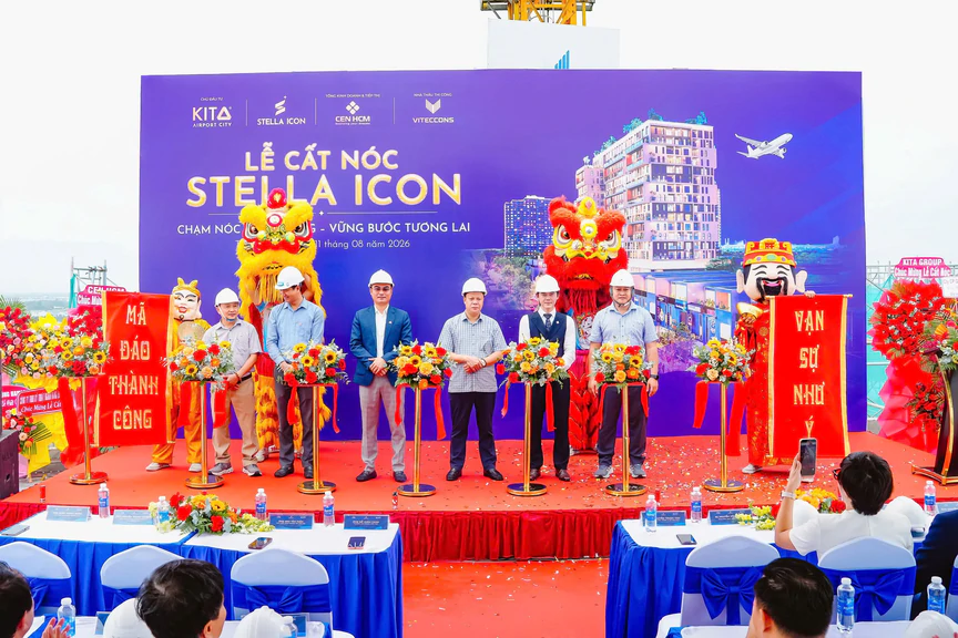 Tháp căn hộ Stella Icon cất nóc: Lời khẳng định năng lực của chủ đầu tư Kita Group - Ảnh 1.