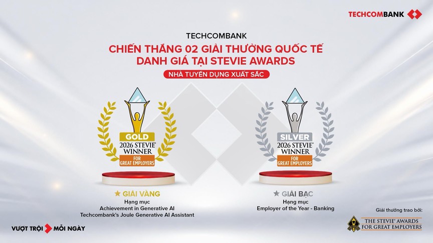 Techcombank khẳng định bản lĩnh của đại diện Việt Nam duy nhất sánh vai cùng các định chế tài chính toàn cầu tại Stevie® Awards for Great Employers 2026 - Ảnh 1.