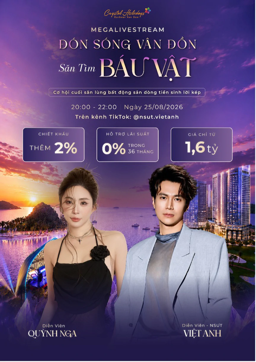 Lần đầu tiên Mega livestream căn hộ nghỉ dưỡng 5 sao bên Vịnh kỳ quan đứng đầu Đông Nam Á - Crystal Holidays Harbour Vân Đồn - Ảnh 2.