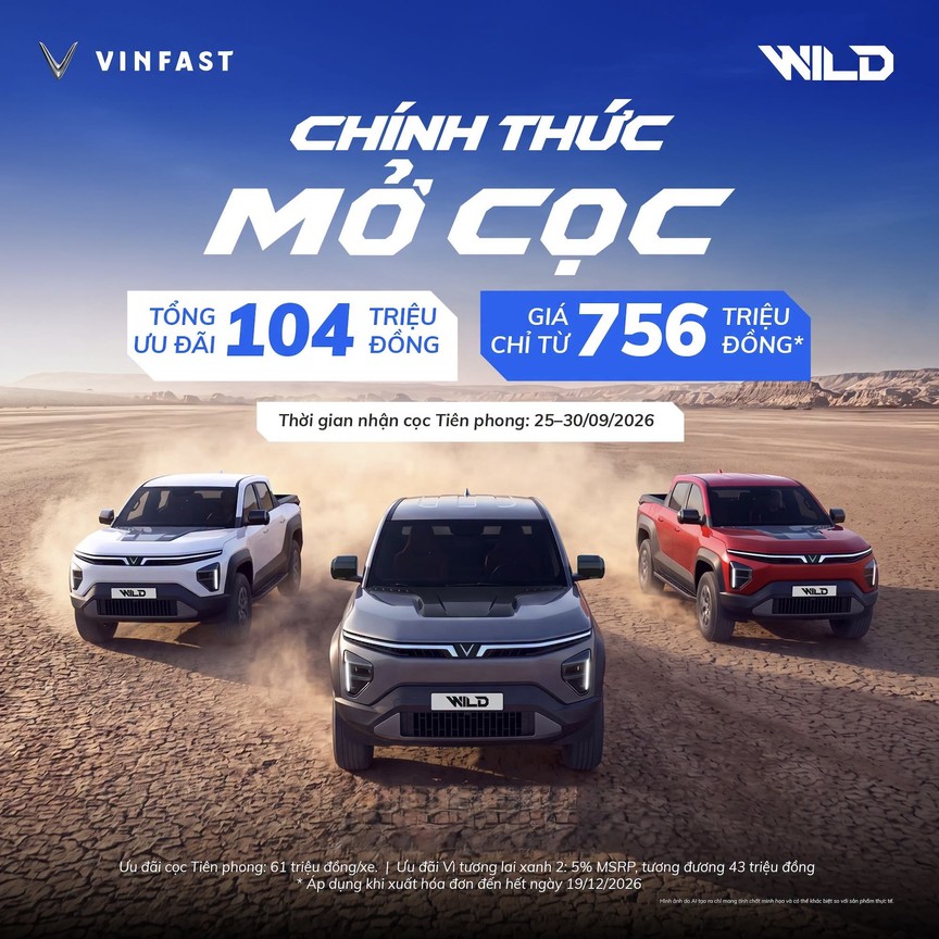 VinFast VF Wild chính thức nhận đặt cọc với ưu đãi 61 triệu đồng - Ảnh 2.