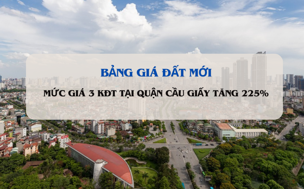 Hà Nội: Mức giá tại 3 KĐT ở Cầu Giấy tăng 225% sau khi áp bảng giá đất mới