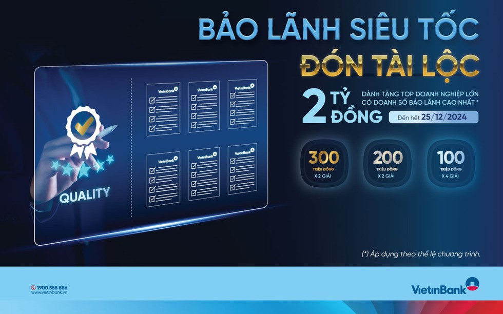 VietinBank tặng 2 tỷ đồng cho khách hàng sử dụng dịch vụ Bảo lãnh